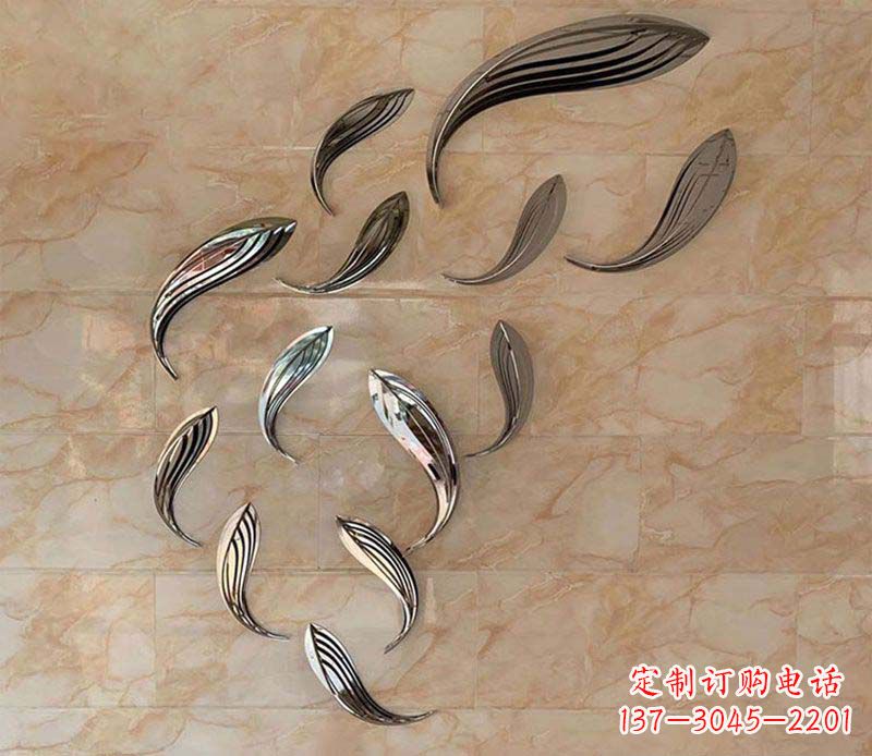 不锈钢抽象小鱼雕塑
