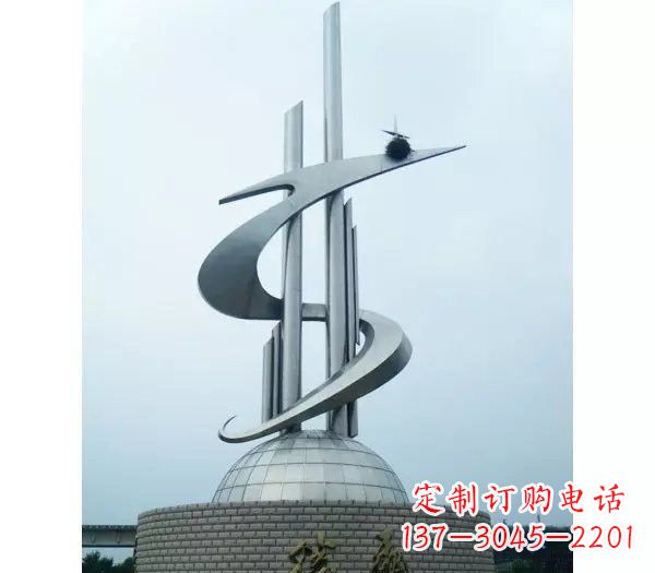 不锈钢抽象校园腾飞雕塑