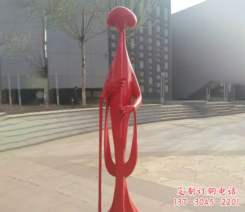 不锈钢抽象演奏人物广场景观雕塑