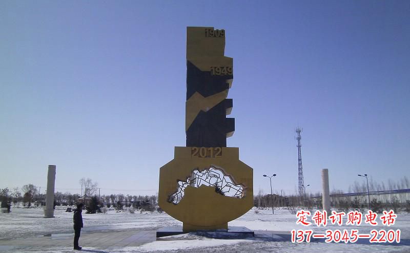 不锈钢抽象钥匙雕塑 (2)