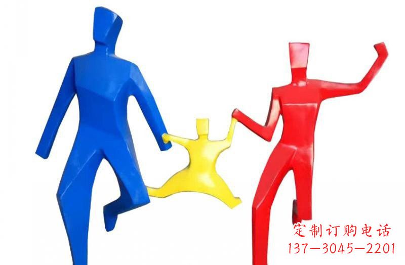 不锈钢抽象一家三口雕塑222