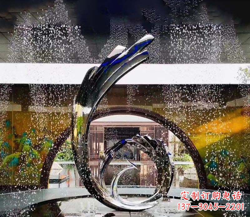 不锈钢抽象艺术雕塑1