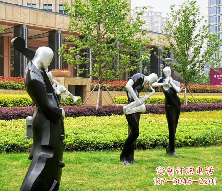 不锈钢抽象音乐人物雕塑 (2)