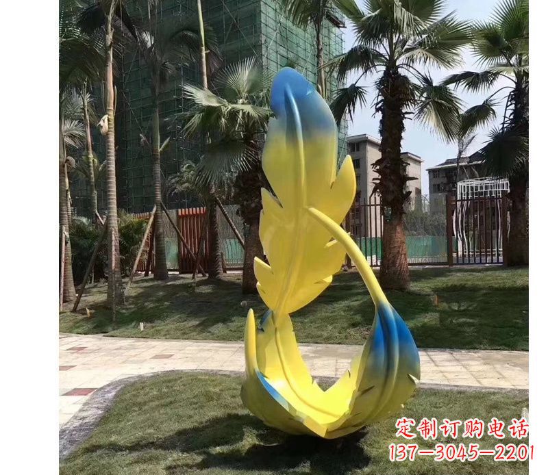 不锈钢抽象羽毛景观雕塑