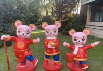 老鼠雕塑——玻璃钢卡通鼠年吉祥物