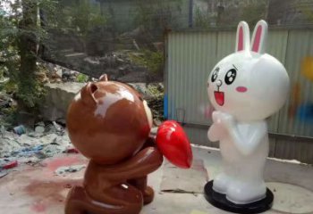 玻璃钢卡通熊猫雕塑精美的动物雕塑