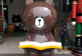玻璃钢可爱布朗熊广场动物雕塑
