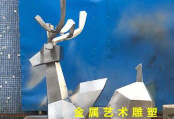不锈钢别墅几何鹿雕塑——别出心裁的艺术灵感