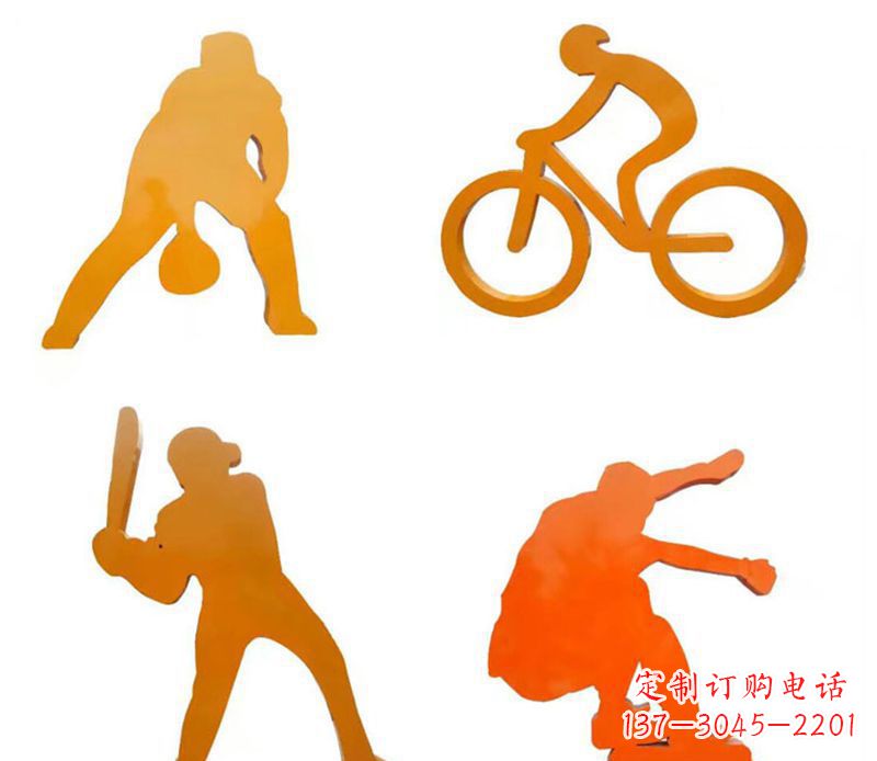 不锈钢抽象运动人物剪影摆件