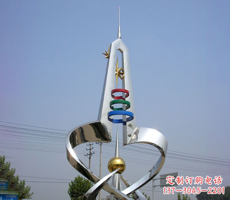 不锈钢抽象造型景观雕塑
