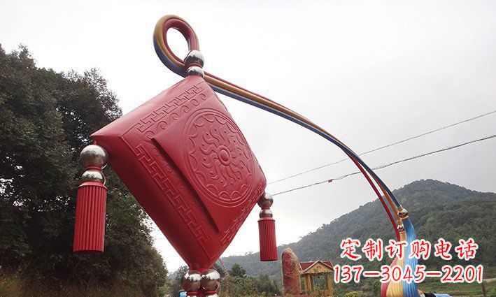 不锈钢抽象中国结拱门雕塑