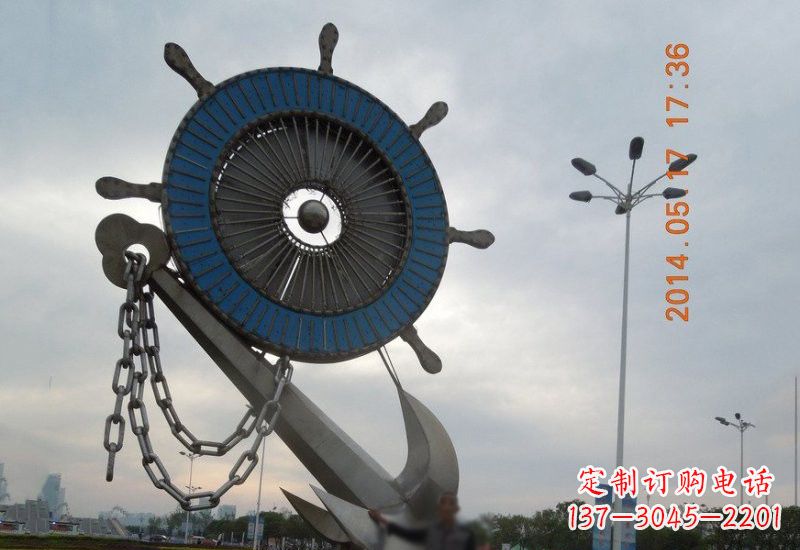 不锈钢船舵船锚雕塑