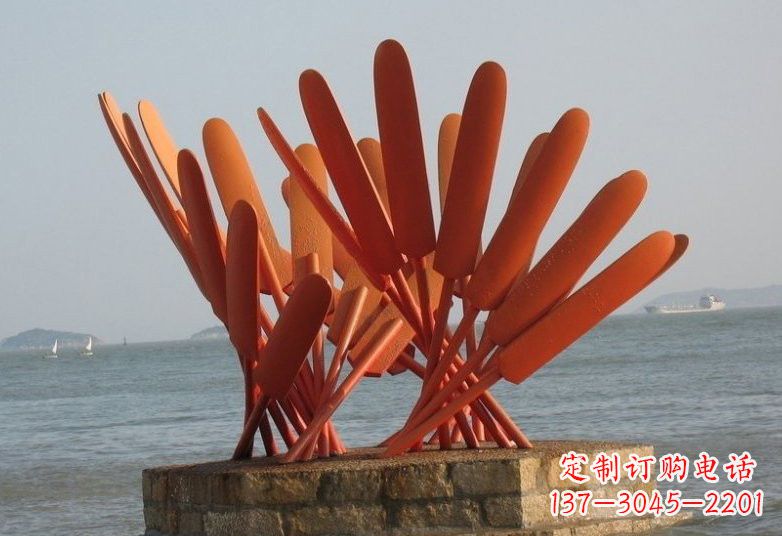 不锈钢船桨雕塑经典的海洋景观 不锈钢船桨雕塑经典的海洋景观
