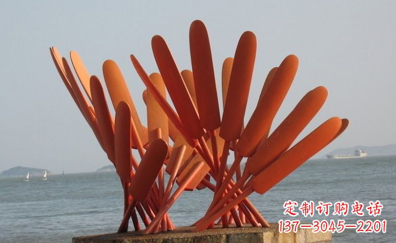 不锈钢船桨海边景观雕塑