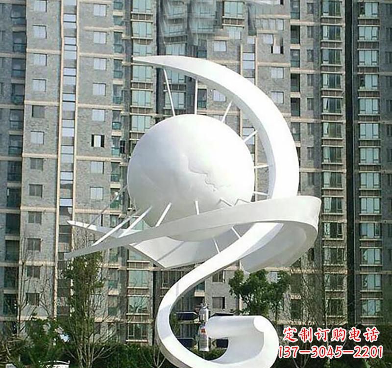 不锈钢创意抽象太阳景观雕塑