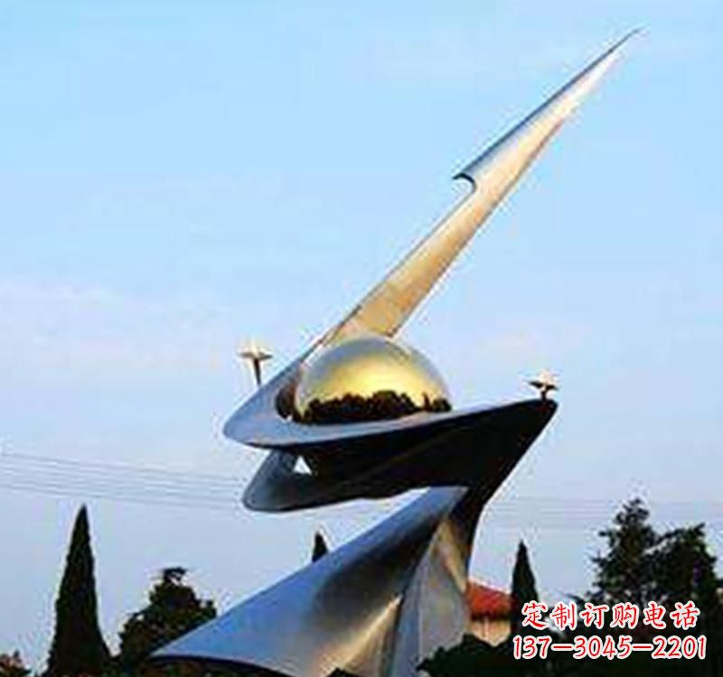 不锈钢创意广场科技雕塑