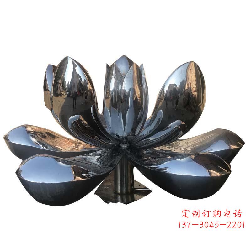 不锈钢创意荷花雕塑