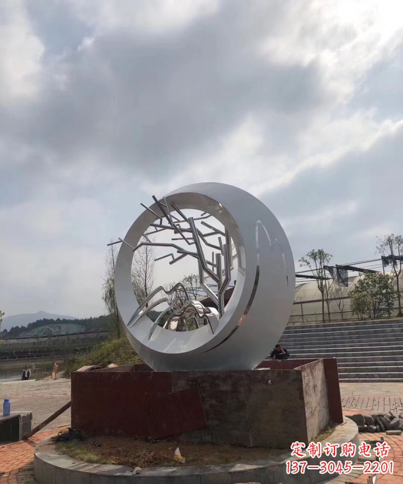 不锈钢创意景观雕塑大型城市雕塑 (4)