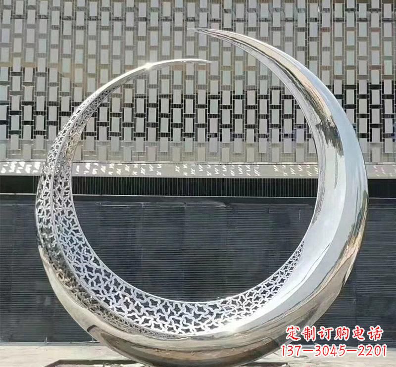 不锈钢创意圆环雕塑