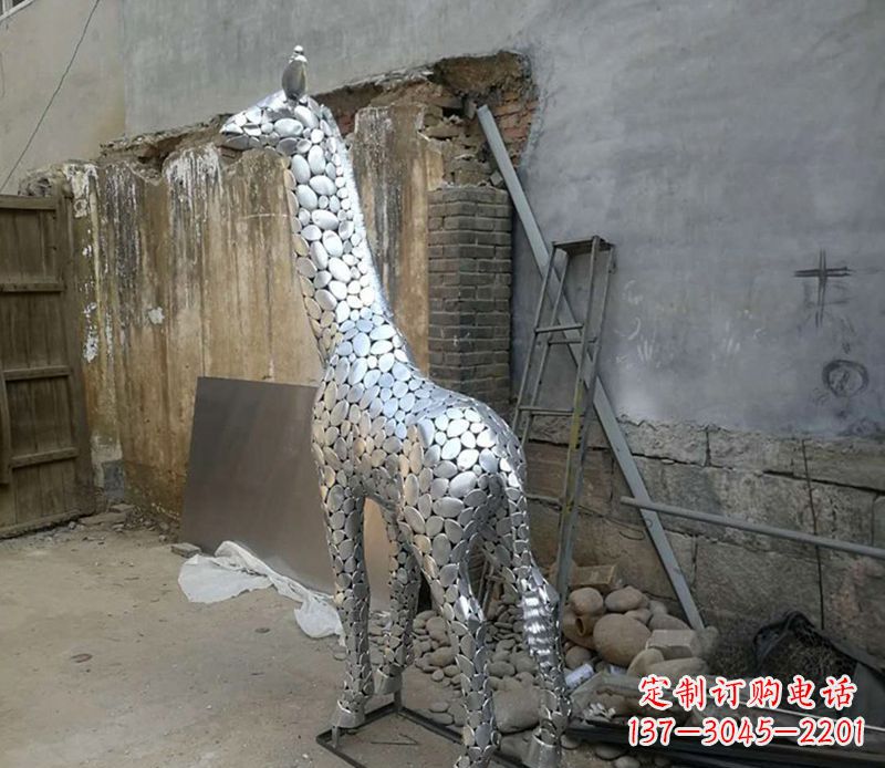 精美不锈钢长颈鹿雕塑 精美不锈钢长颈鹿雕塑