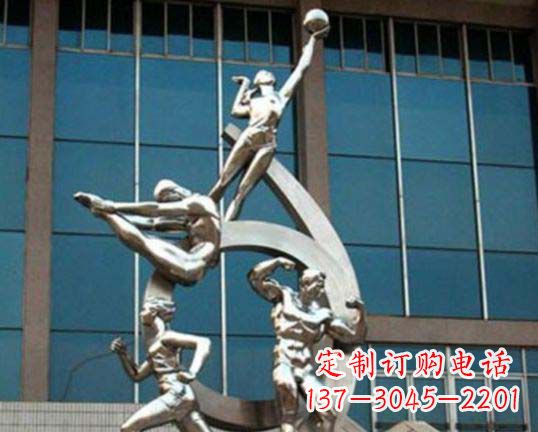 不锈钢打篮球人物雕塑1