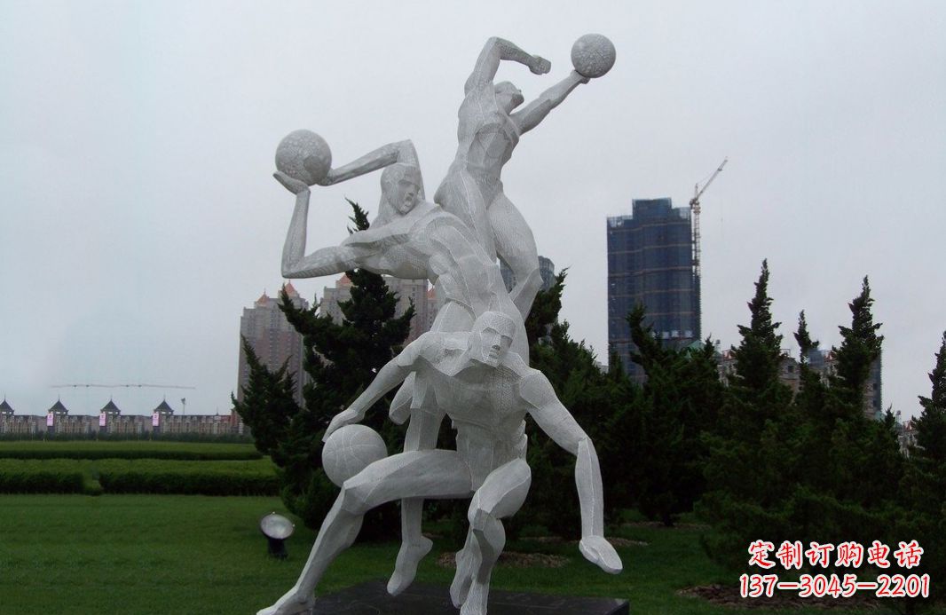 不锈钢打篮球人物雕塑