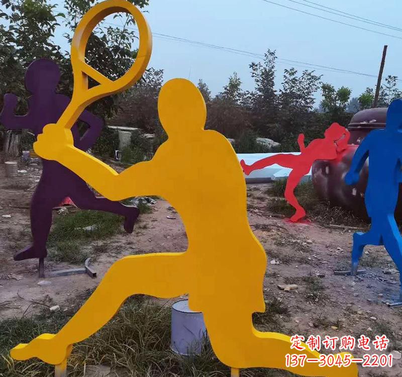 不锈钢打羽毛球雕塑2
