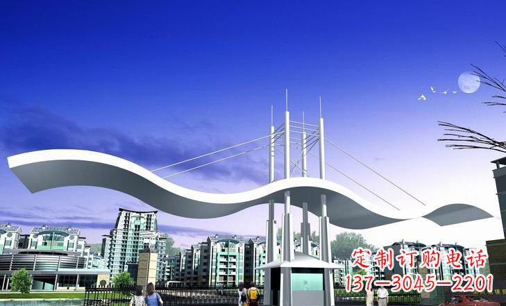 不锈钢大门景观雕塑
