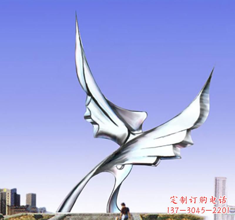 不锈钢大鹏展翅企业雕塑