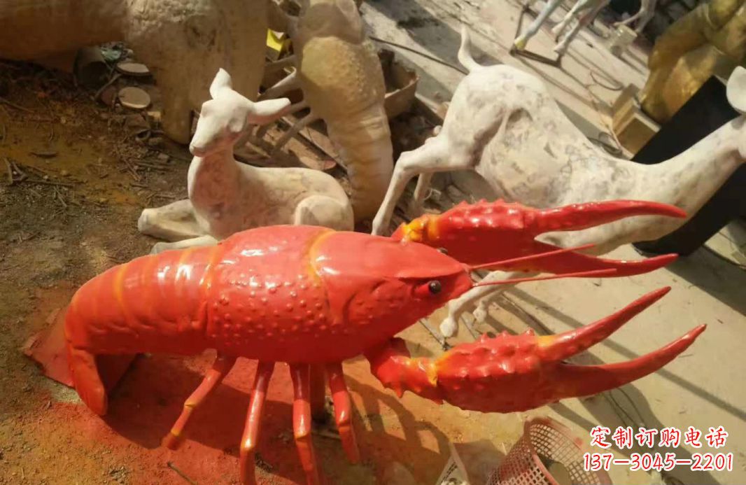 不锈钢大龙虾雕塑1