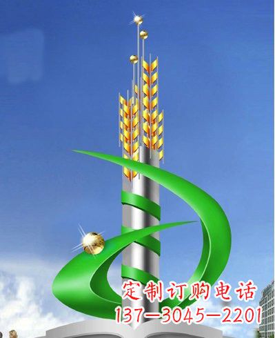 不锈钢大型抽象麦穗雕塑设计图