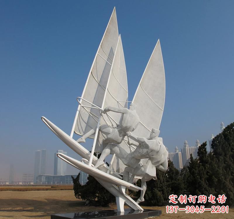 不锈钢大型帆船雕塑
