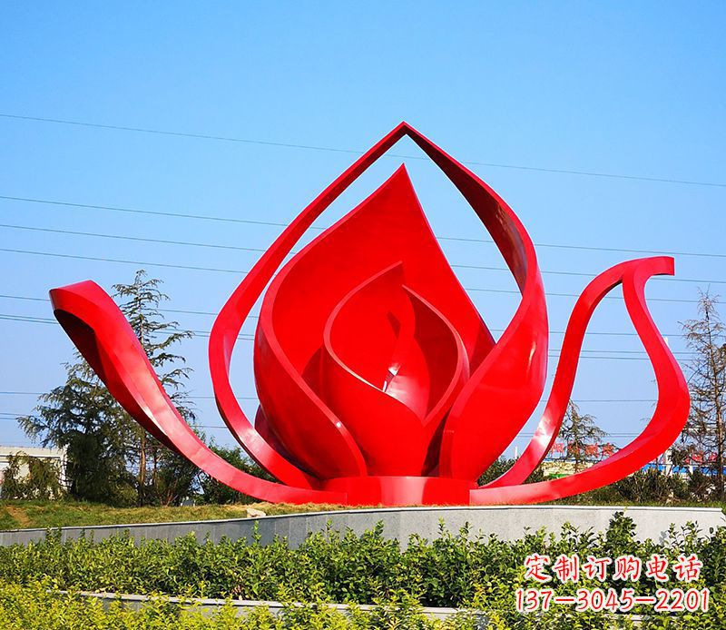 不锈钢大型花朵雕塑