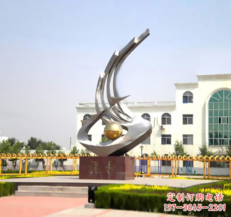 不锈钢大型景观企业雕塑
