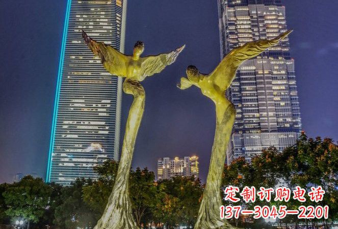 不锈钢大型天使雕塑