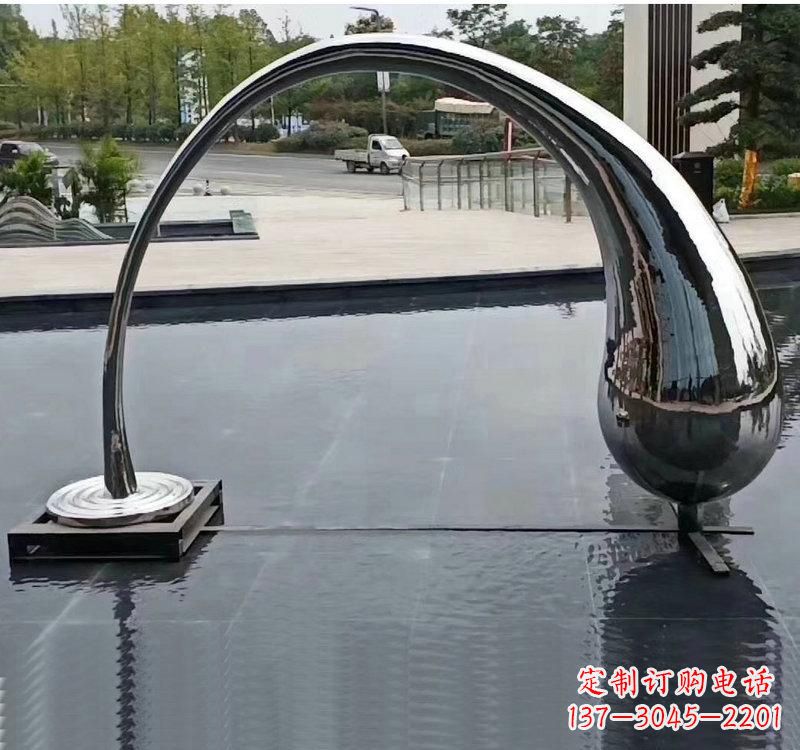 不锈钢大型水滴抽象雕塑