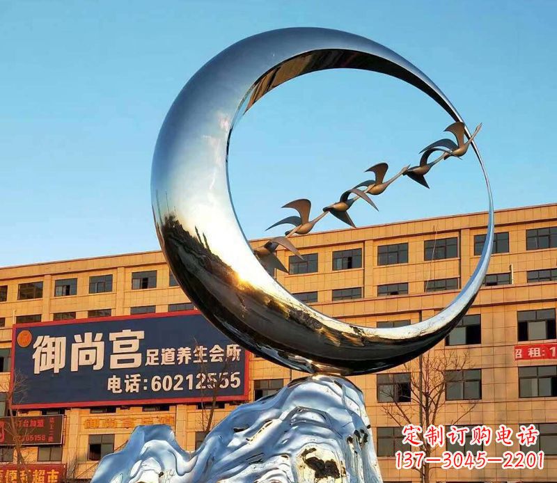 大雁雕塑 - 不锈钢/大雁 大雁雕塑 - 不锈钢/大雁