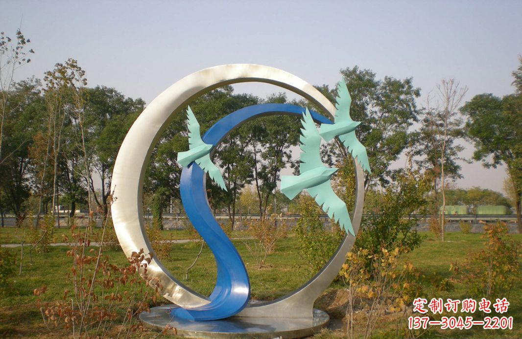南飞雕塑 - 不锈钢/大雁/南飞/公园/景观 南飞雕塑 - 不锈钢/大雁/南飞/公园/景观