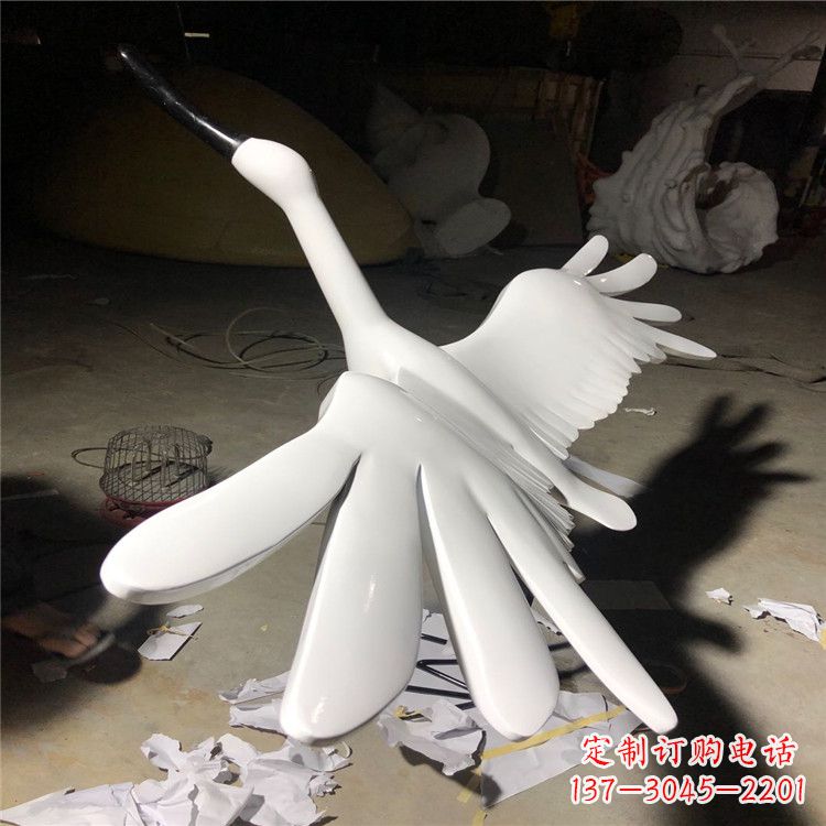 精致的不锈钢丹顶鹤雕塑 精致的不锈钢丹顶鹤雕塑