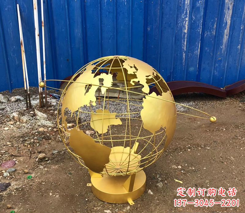 不锈钢地球仪抽象雕塑