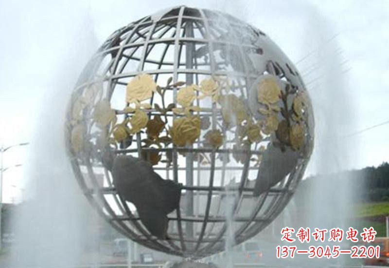 地球仪雕塑 - 不锈钢/地球仪/喷泉 地球仪雕塑 - 不锈钢/地球仪/喷泉
