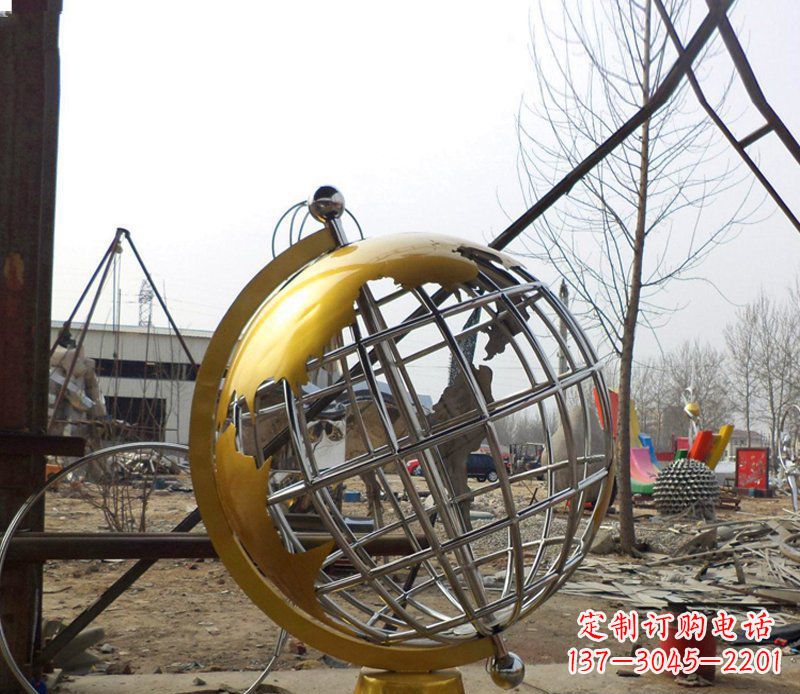地球仪雕塑 - 不锈钢/地球仪/学校 地球仪雕塑 - 不锈钢/地球仪/学校