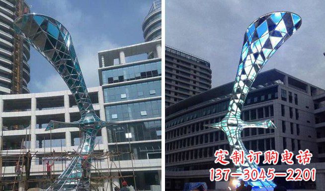 不锈钢灯光锻造雕塑