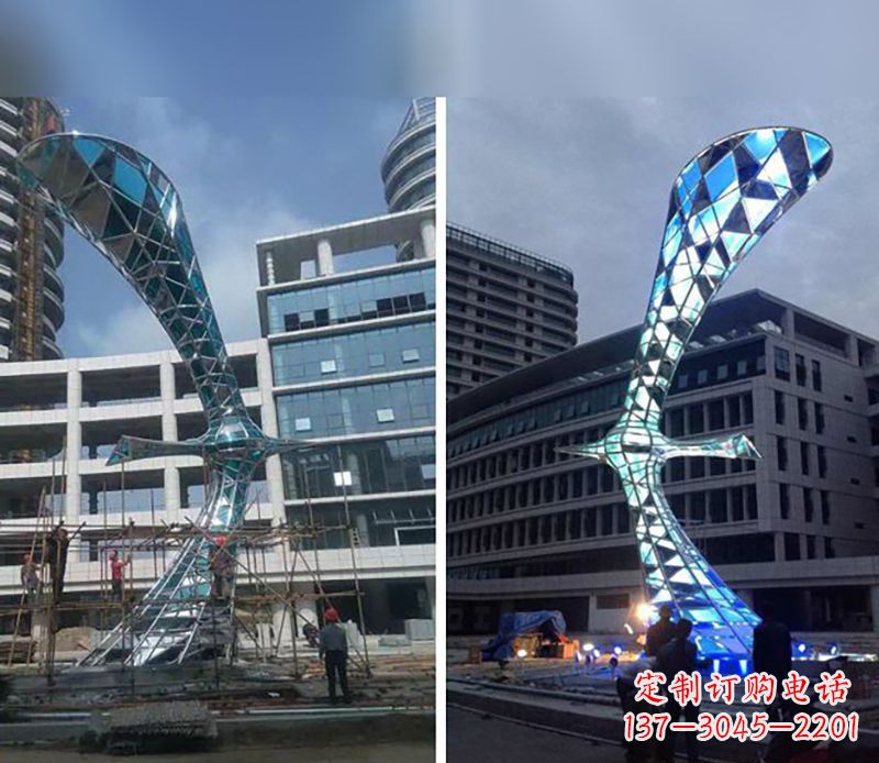 不锈钢灯光景观雕塑
