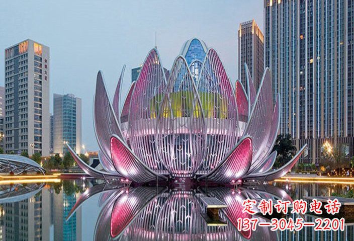 荷花雕塑 - 不锈钢/灯光/景观/荷花 荷花雕塑 - 不锈钢/灯光/景观/荷花
