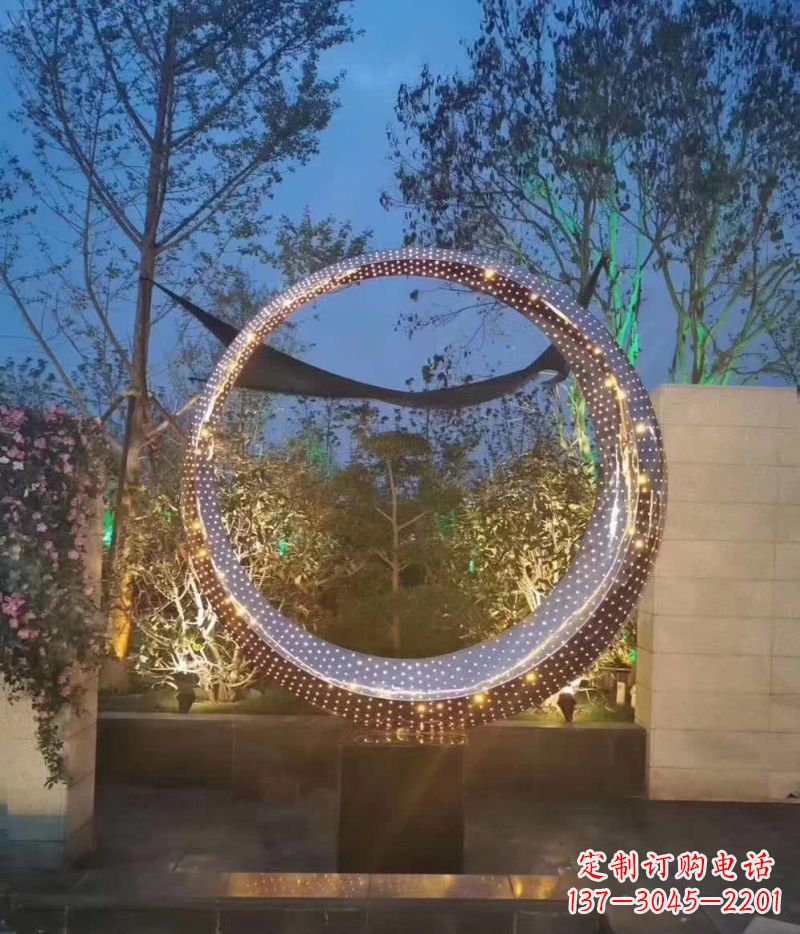 不锈钢灯饰景观圆环