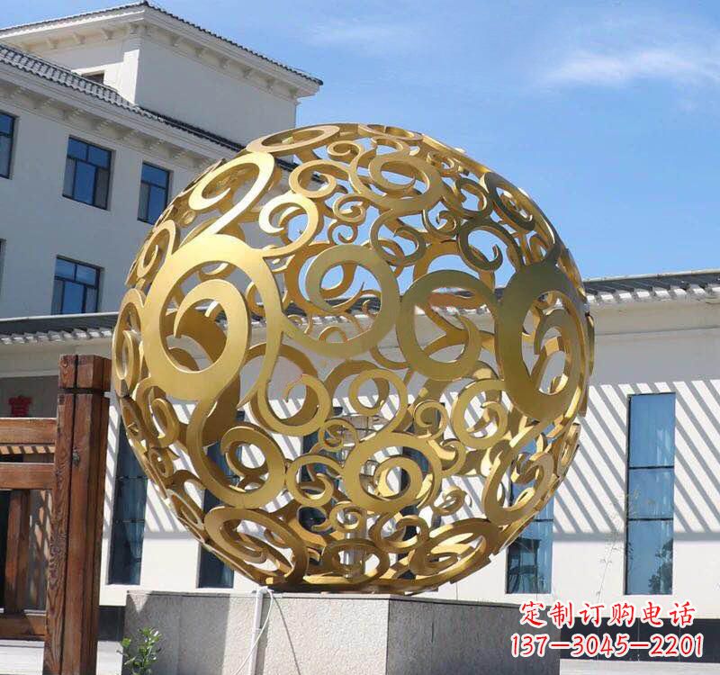 不锈钢灯饰镂空球雕塑