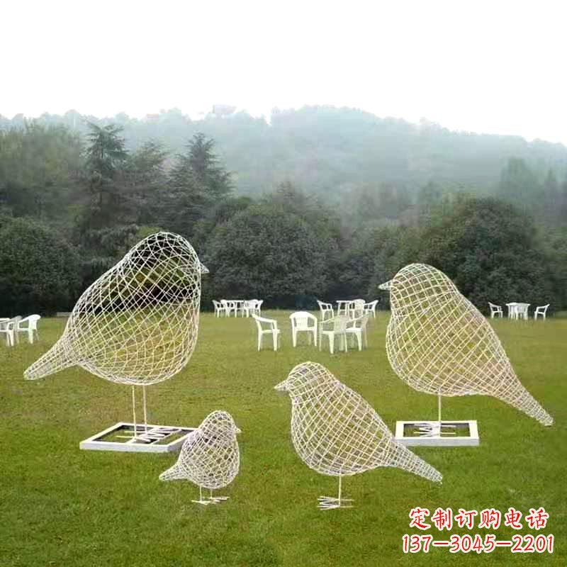 不-锈-钢-雕-塑-定制加工户外不锈钢动物雕塑园林绿地镂空鸽子雕塑摆件_6465