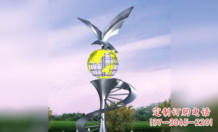 不-锈-钢-雕-塑-雄鹰展翅