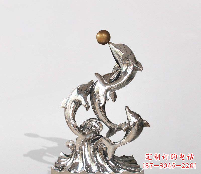 海豚雕塑 - 不锈钢/动物/海豚 海豚雕塑 - 不锈钢/动物/海豚